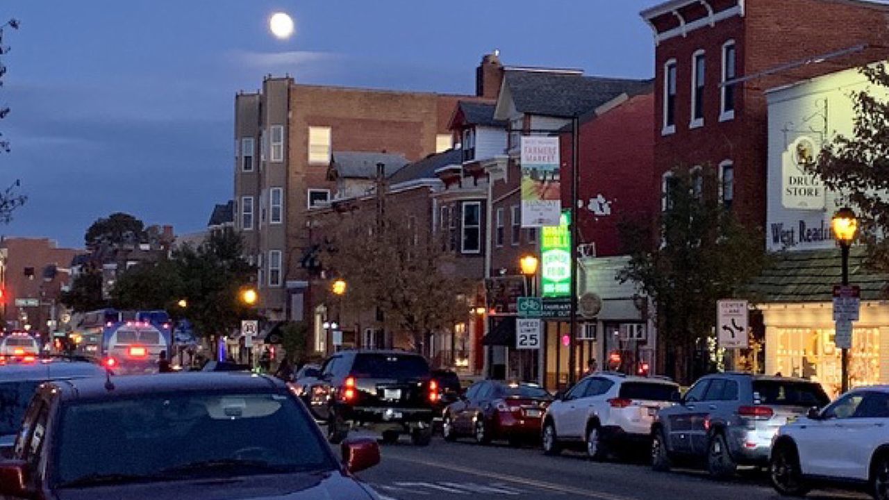 Penn Avenue in West Reading at night